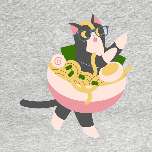 Silly Ramen Bowl Cat by geekgals